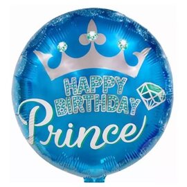 18" Happy Birthday Foil Balloon- Blue Prince