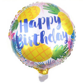 18" Happy Birthday Foil Balloon - Pineapples
