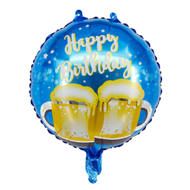 18" Happy Birthday Foil Balloon - Beer Mugs