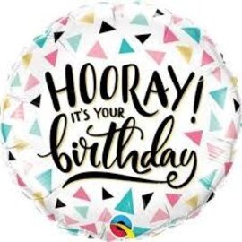 18" Hooray Its Your Birthday Foil Balloon