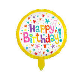 18" Happy Birthday Colorful Lollipop Foil Balloon- Yellow