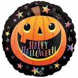18" Happy Halloween Foil Balloon - Smiley Pumpkin