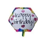 Retro Rainbow Happy Birthday Foil Balloon