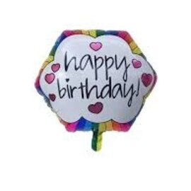 Retro Rainbow Happy Birthday Foil Balloon