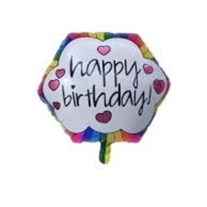 Retro Rainbow Happy Birthday Foil Balloon