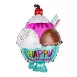 Happy Birthday Foil Balloon - Ice Cream Sundae