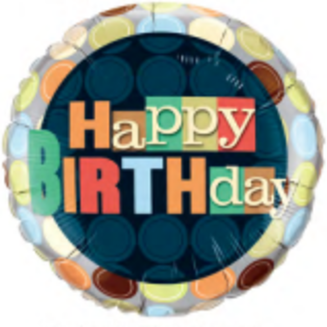 18" Happy Birthday Foil Balloon -