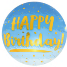 18" Happy Birthday Foil Balloon - Blue Ombre