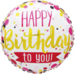 18" Happy Birthday "To You" Foil Balloon - Pink & Gold