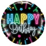 18" Happy Birthday Foil Balloon - Neon