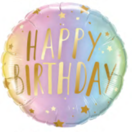 18" Happy Birthday Foil Balloon - Pastel Ombre