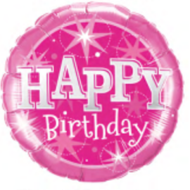 18" Happy Birthday Foil Balloon - Pink Sparkle
