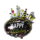 Happy Birthday Foil Balloon - Black Party