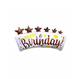 Happy Birthday Foil Balloon - Satin  Luxe Glitter Banner