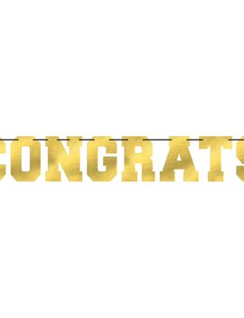 Congrats Gold Foil Letter Banner