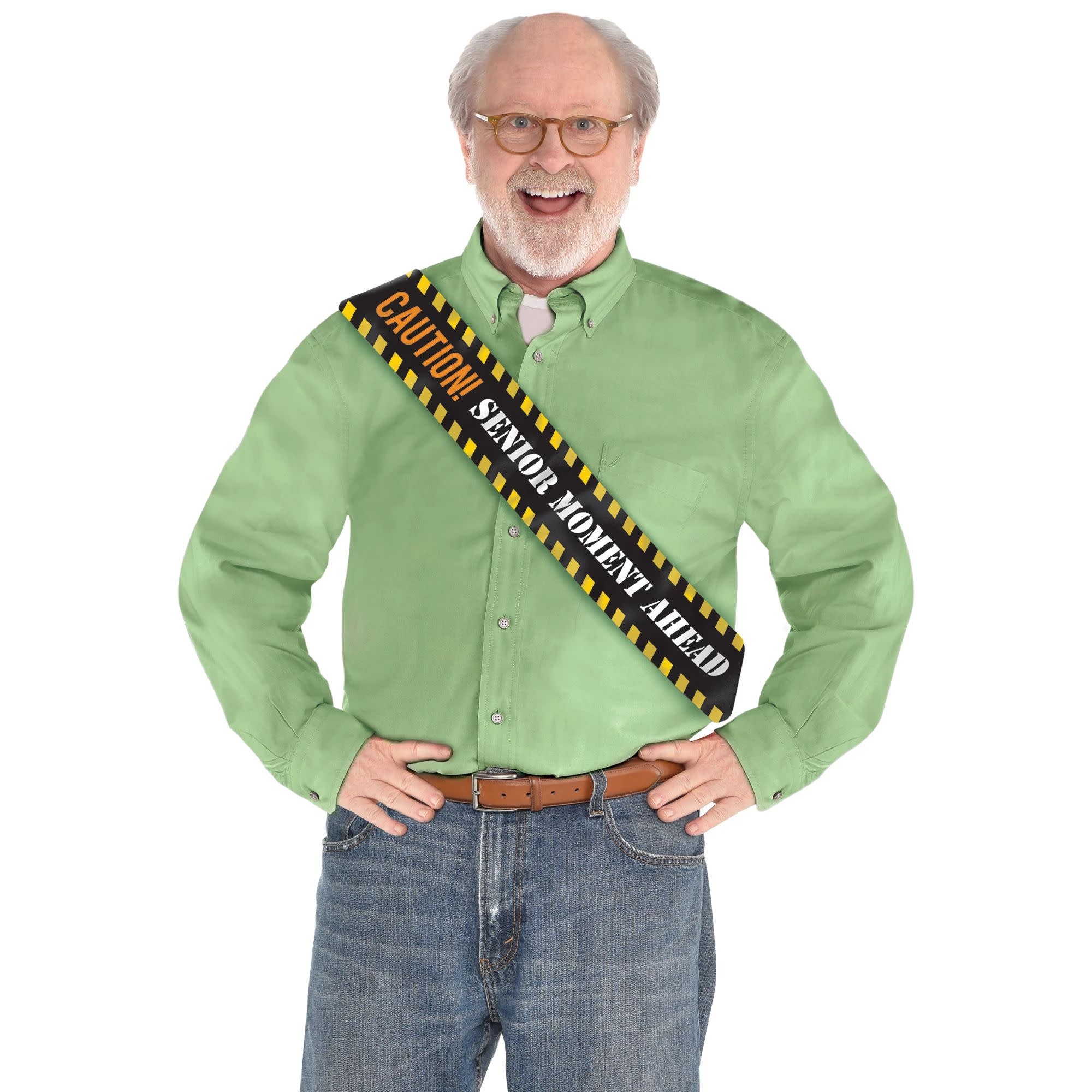 Over the Hill Construction Tape Sash