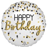 28" Black Silver Gold Birthday Foil Balloon