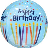 16" Satin Happy Birthday Celebrate Orbz Balloon
