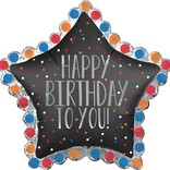 34" Happy Bday To You Star Foil Balloon