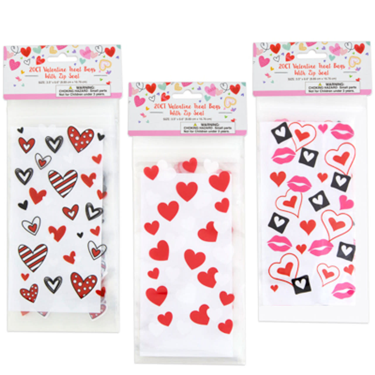 Valentine Zip Seal Treat Bag, 20ct