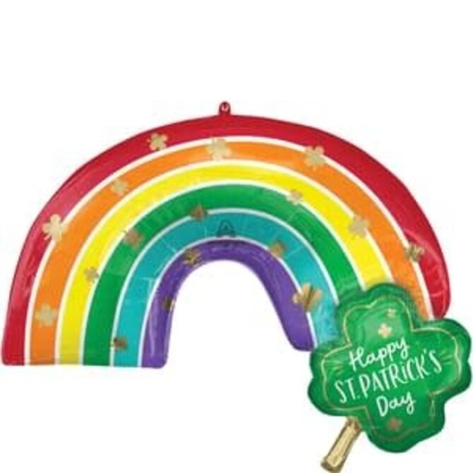 St Patricks Day Rainbow Super Shape Foil Balloon