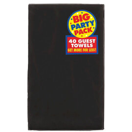 Jet Black Big Party Pack Solid Guest Towels, 40ct