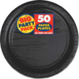 Jet Black Big Party Pack Paper Plates, 7" 50ct.