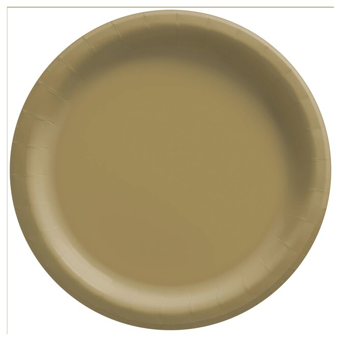 Gold Big Party Pack Paper Plates, 7" 50ct