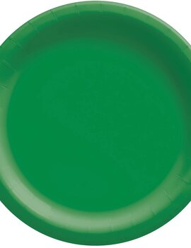 Festive Green Big Party Pack Paper Plates, 7" 50ct