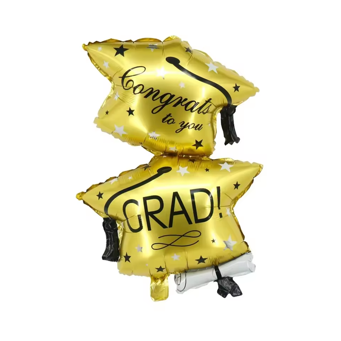 Congrats To You Grad Caps w/ Diploma Foil Balloon