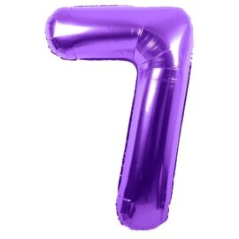34" 7 Purple Number Shape Balloon