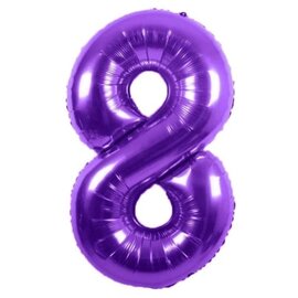 34" 8 Purple Number Shape Balloon