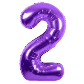 34" 2 Purple Number Shape Balloon