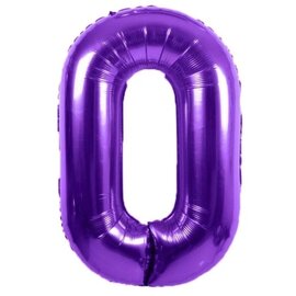 34" 0 Purple Number Shape Balloon