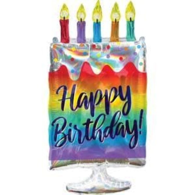 30" Iridescent Cake Holographic Foil Balloon