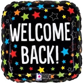 18" Welcome Back Rounded Square Foil Balloon