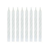 White Spiral Birthday Candles 24ct