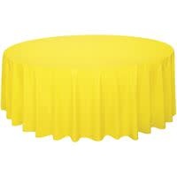 Yellow Sunshine Round Plastic Table Cover, 84"