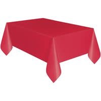Apple Red Plastic Table Cover 54' x 108"