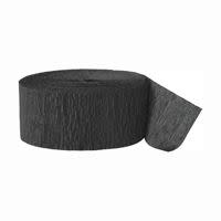 Jet Black Solid Crepe Streamer