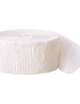 Frosty White Solid Crepe Streamer, 81'