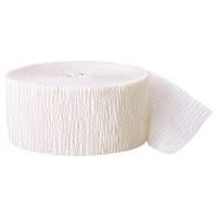 Frosty White Solid Crepe Streamer, 81'