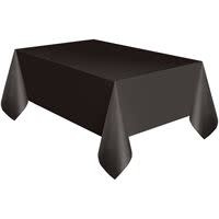 Jet Black Rectangular Plastic Table Cover, 54" x 108"