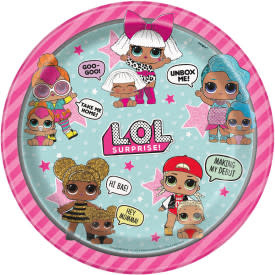 LOL Surprise Round 9" Dinner Plates, 8ct