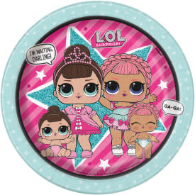 LOL Surprise Round 7" Dessert Plates, 8ct