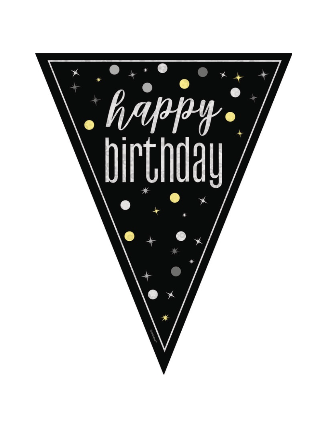 Black Glitz Happy Birthday Pennant Banner, 9ft