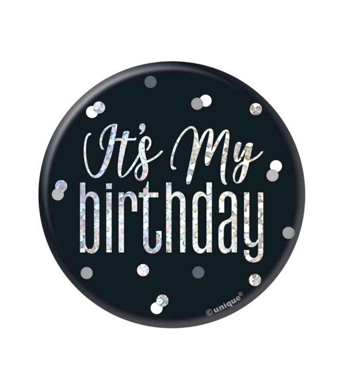Black Glitz It's My Birthday Pin