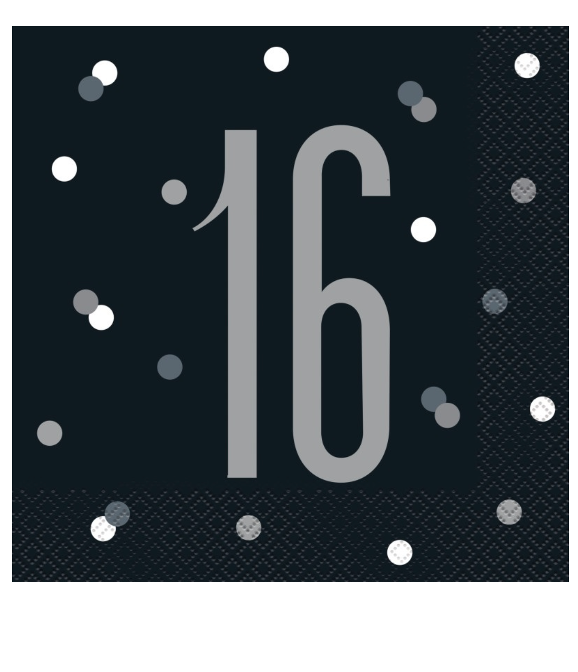 Black Glitz 16th Lunch Napkins, 16ct