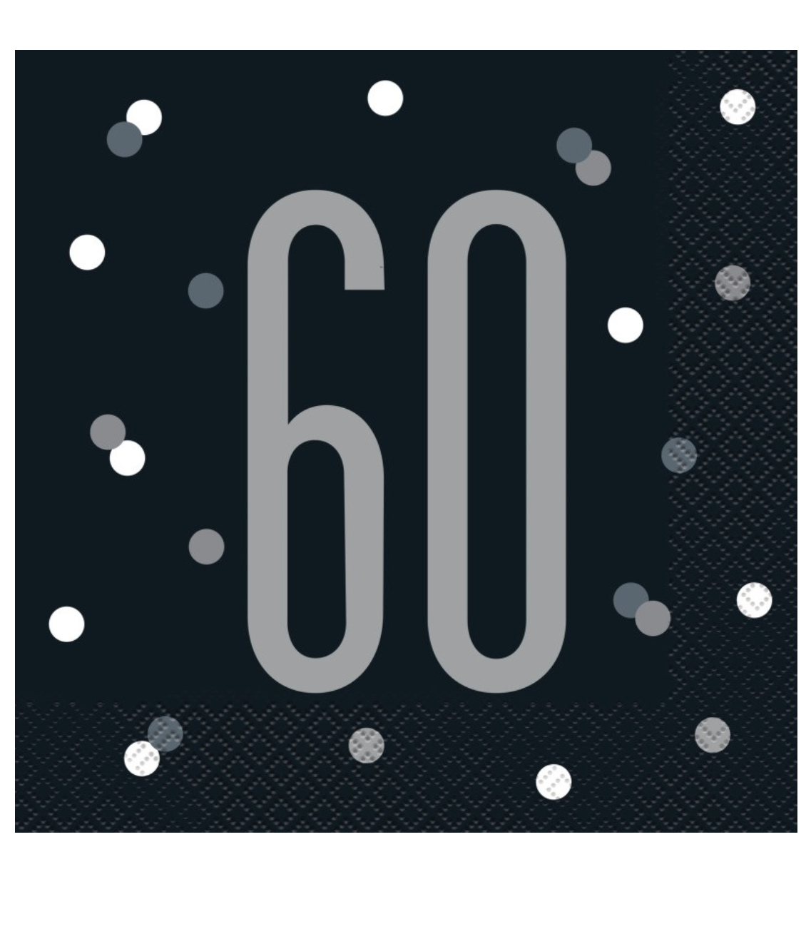 Black Glitz 60th Birthday Lunch Napkins, 16ct