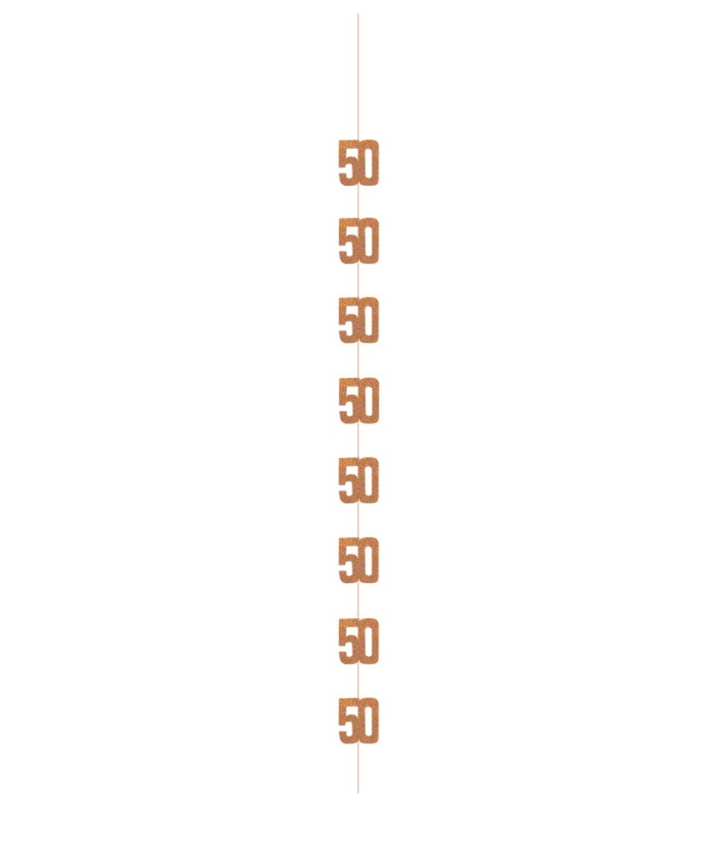 Rose Gold Glitz "50"  Hanging Decor, 6ct
